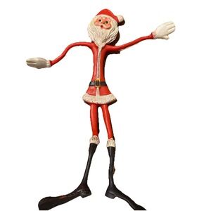 Rubber Bendy Bendable Santa Claus Figure Fun World NY Christmas China Vintage